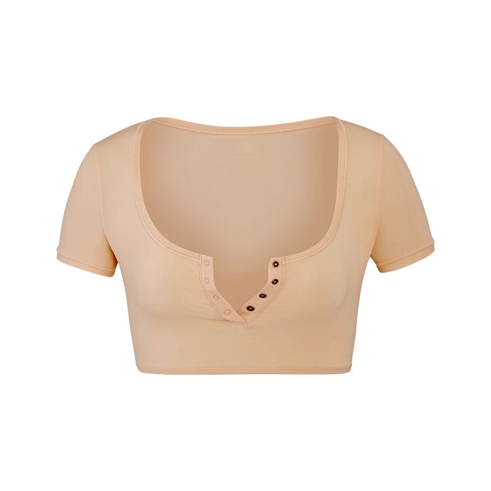 SKIMS fits everybody henley crop top